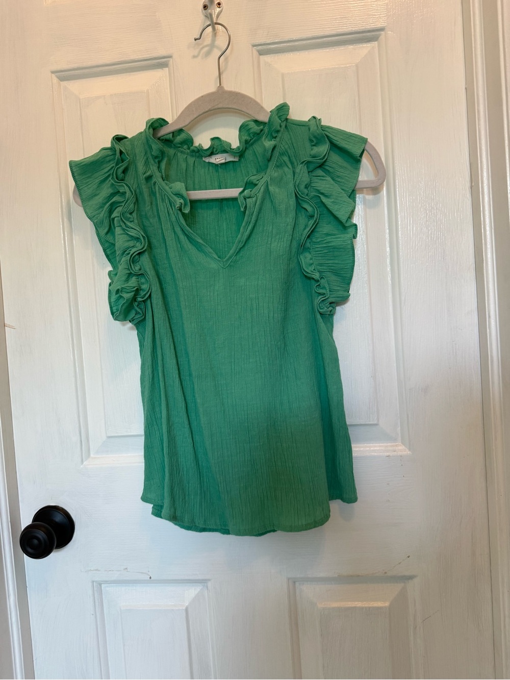mine Green Ruffle Sleeve V-Neck Camisole
